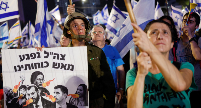 Masiva protesta en Israel. Foto: Reuters