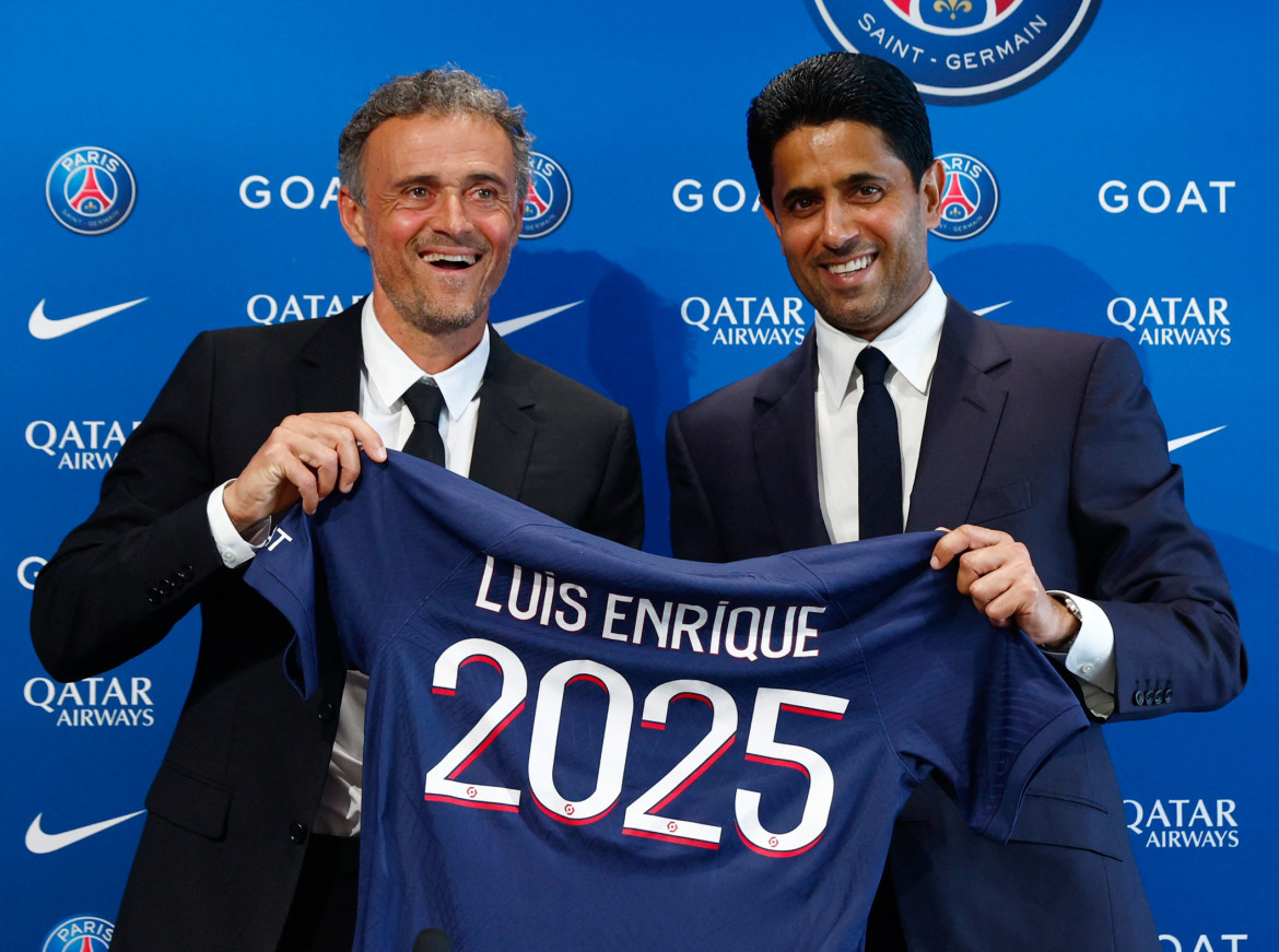 Luis Enrique y Nasser Al-Khelaifi. Foto: NA.