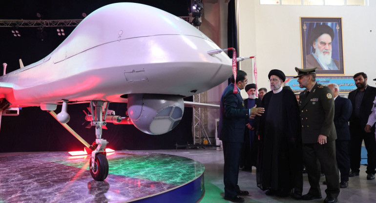 Mohajer-10, dron de Irán. Foto: Reuters.