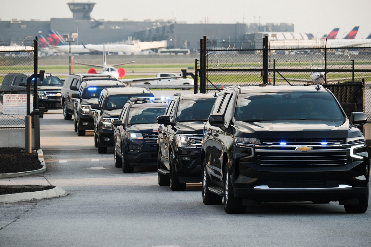 El convoy que custodió a Donald Trump. Foto: Reuters.