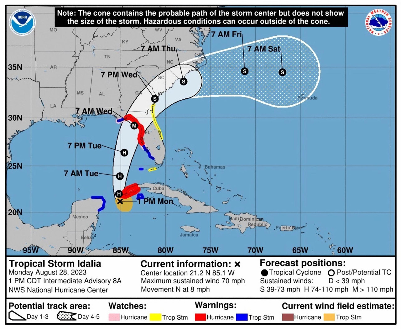 Alerta en Cuba y Florida por la inminente llegada del huracán Idalia. EFE