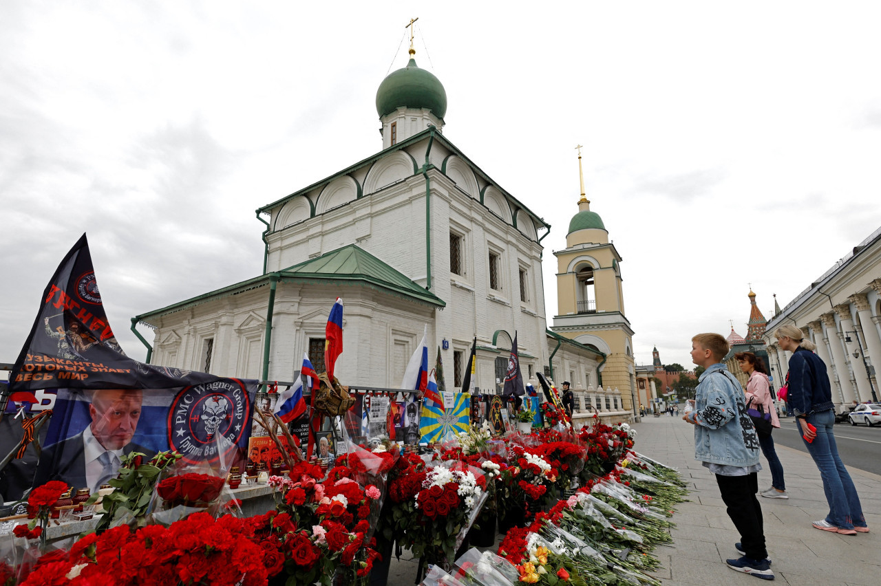 Homenajes por la muerte de Yevgueni Prigozhin. Foto: Reuters.