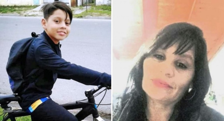 Thiago Contreras (13) y María Sandra Aguer (53) fueron brutalmente asesinados. Foto: NA.