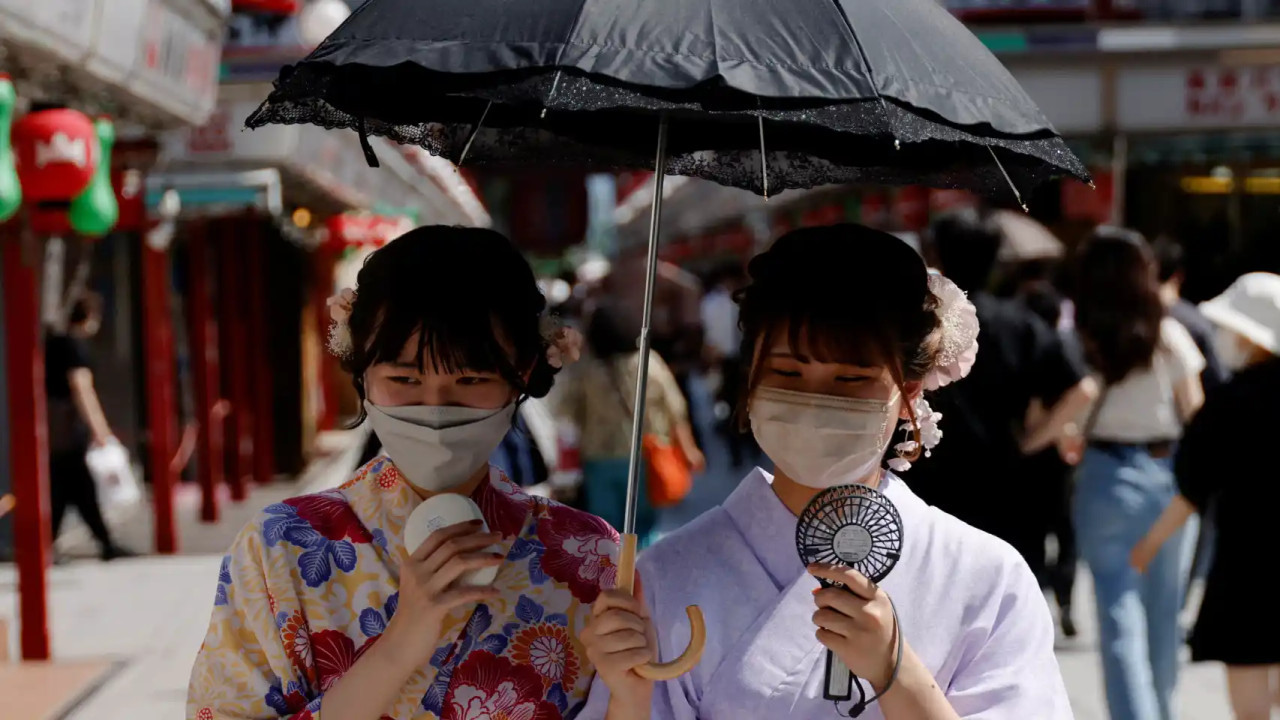 Ola de calor en Japón. Foto: Reuters