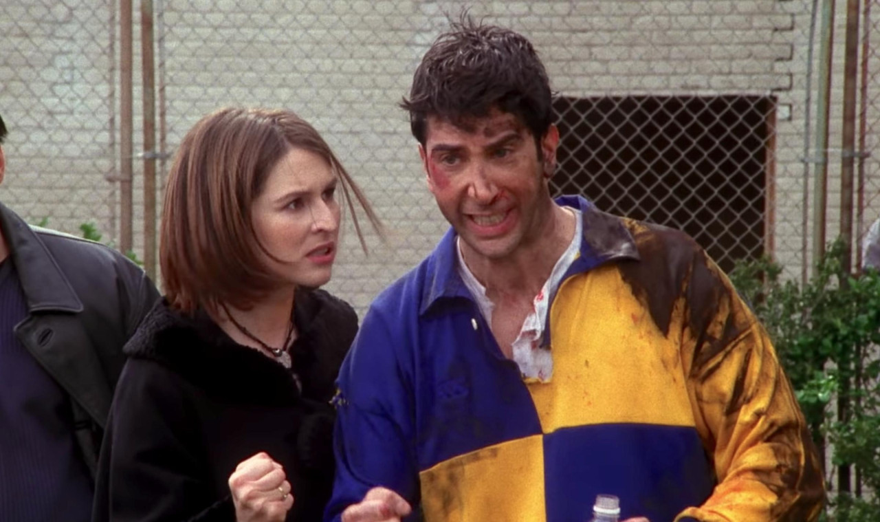 Emily y Ross en Friends. Foto: Captura de pantalla.