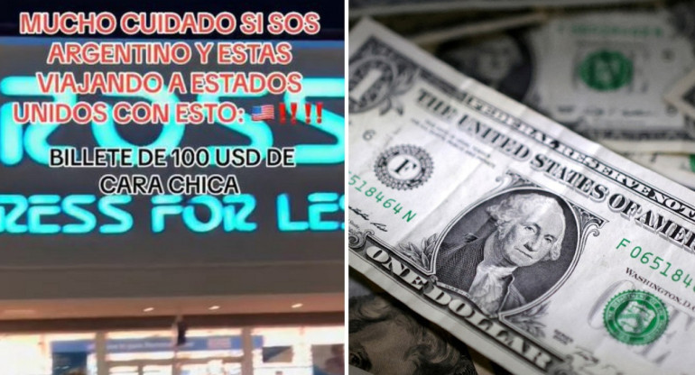 Un argentino vivió una incómoda situación tras pagar con dólares de "cara chica" en Estados Unidos. Foto: captura - NA.