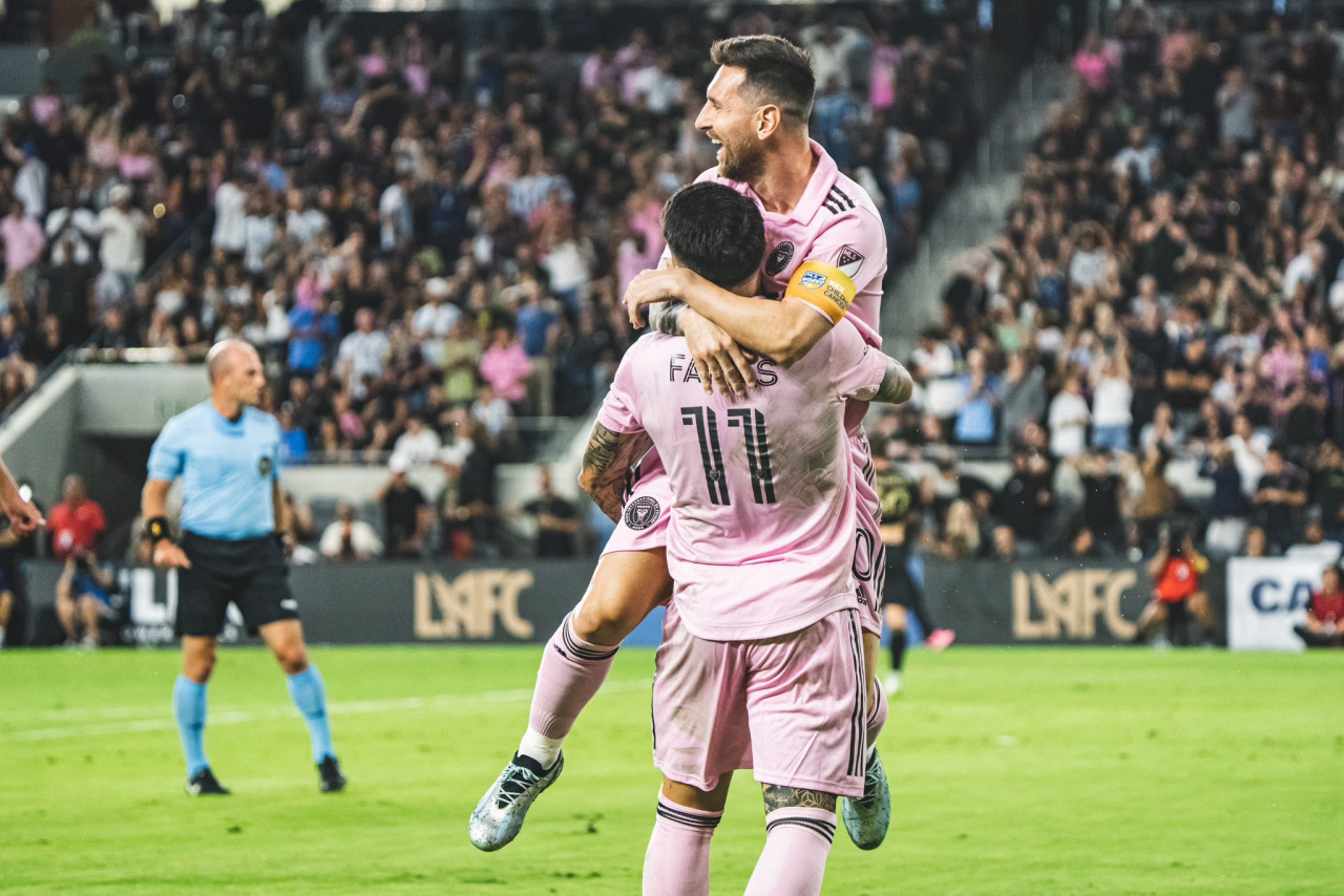 Festejo de Messi en el Inter Miami. Foto: NA.