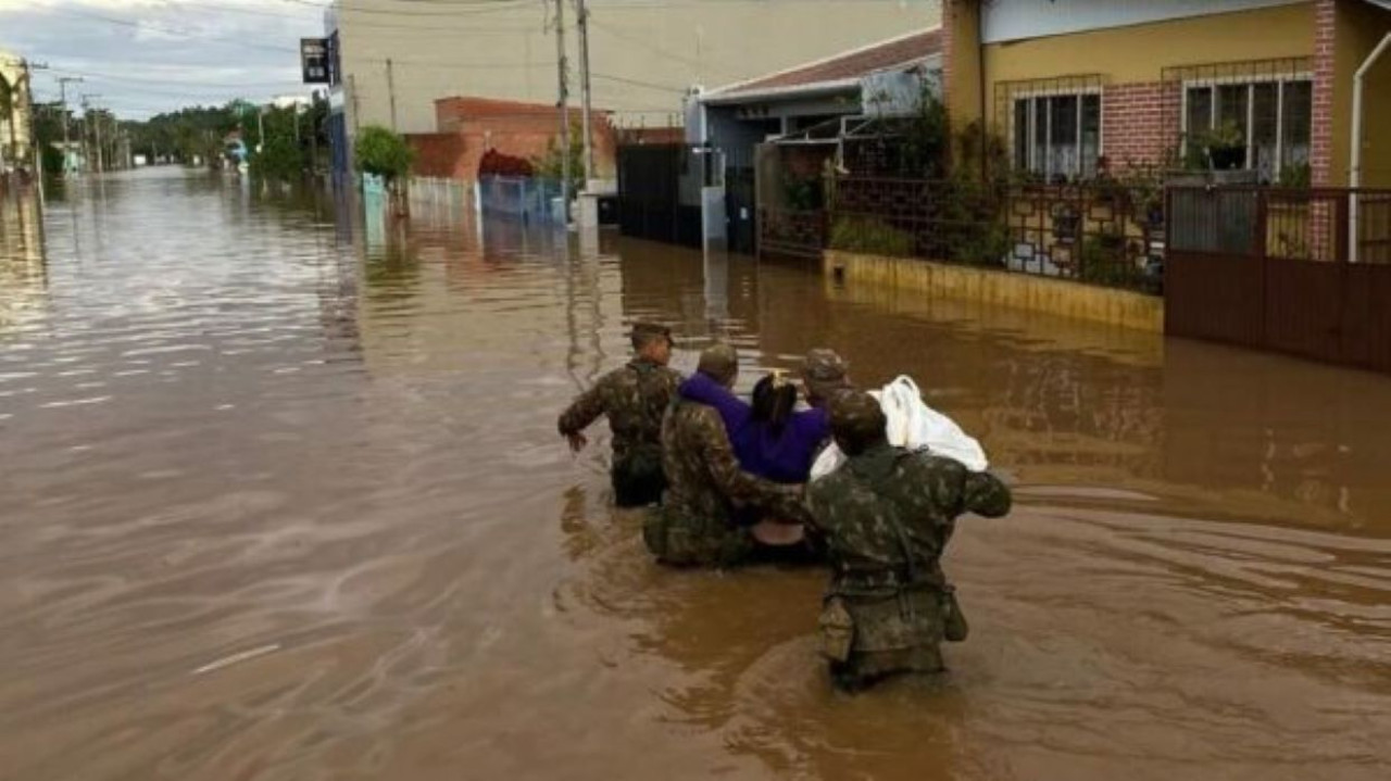 Las inundaciones en Brasil tras el paso de un nuevo ciclón extratropical. Foto: Gentileza El Universal.