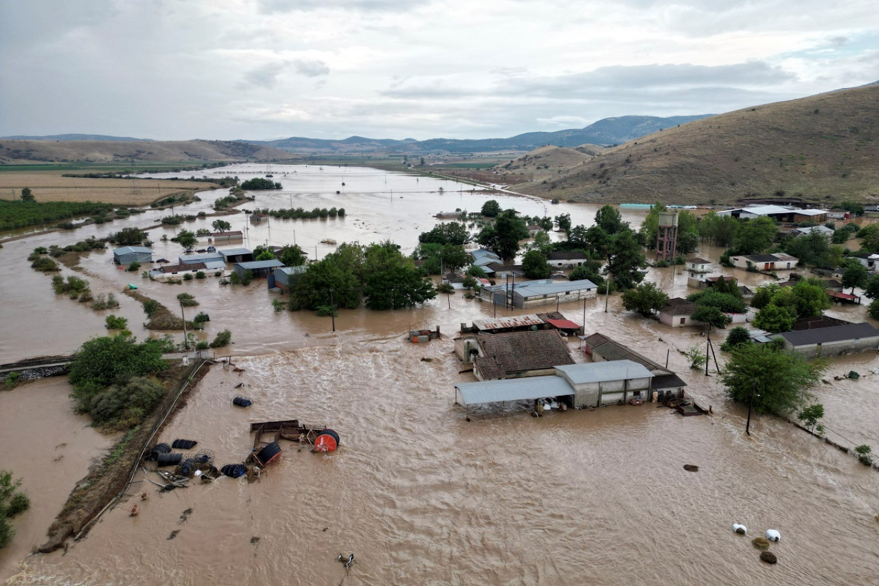 Las inundaciones que provocó la tormenta "Daniel" en Grecia. Foto: Reuters.