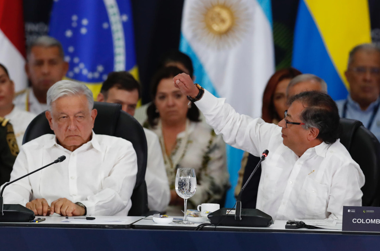 López Obrador y Petro, cumbre contra las drogas. Foto: EFE