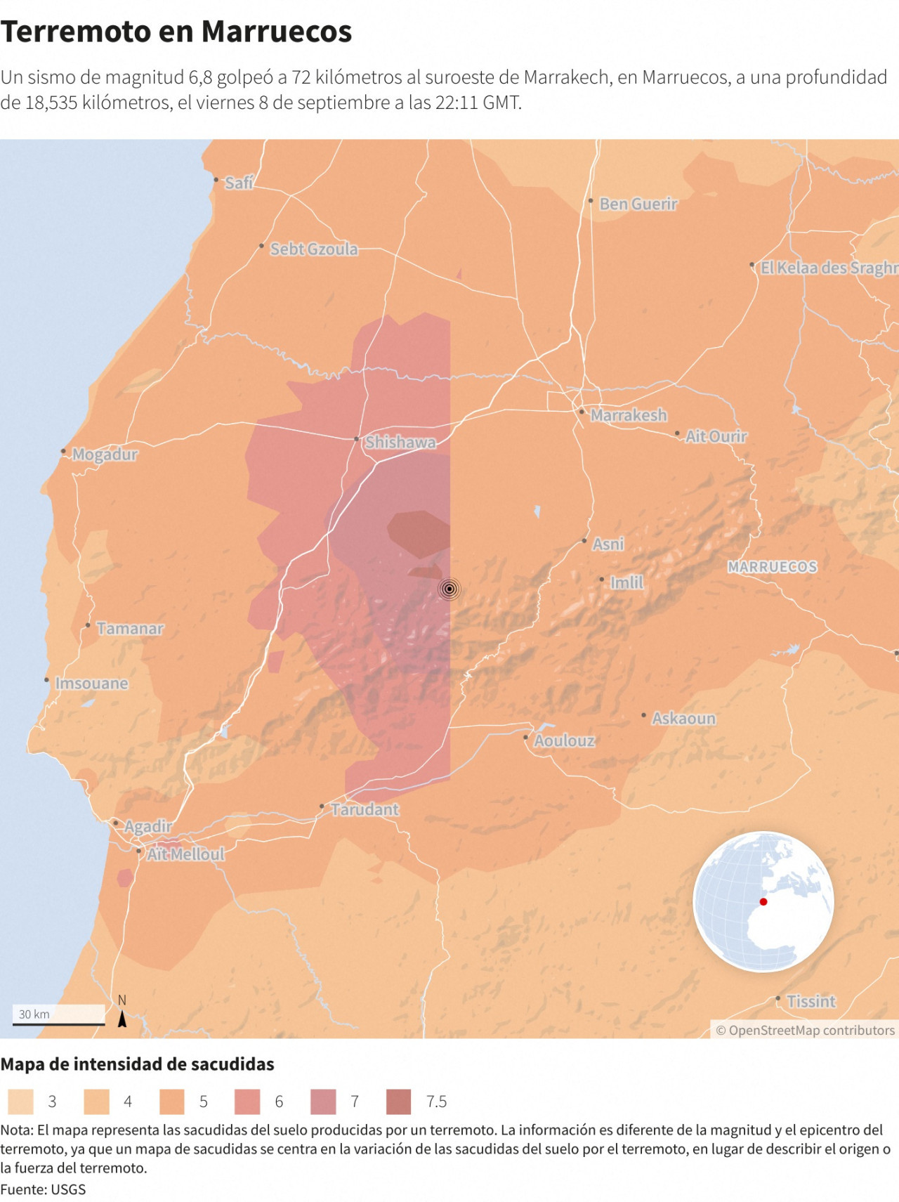 Terremoto en Marruecos. Foto: Reuters.