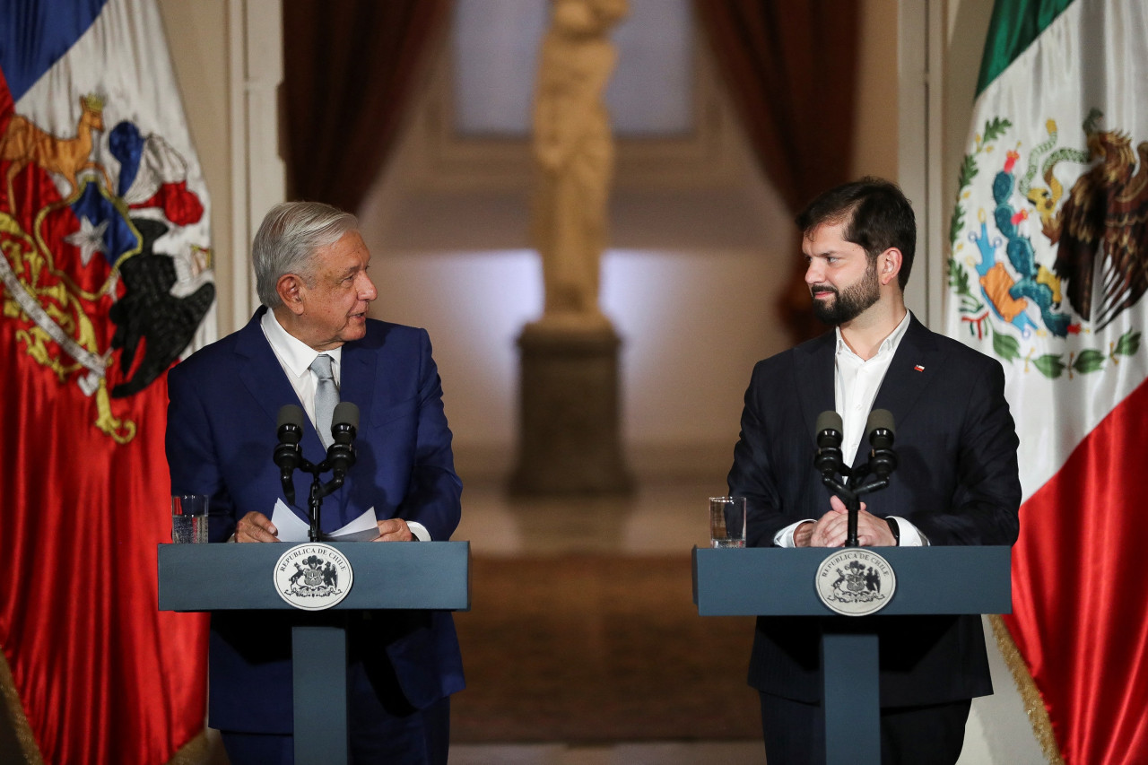 Andrés Manuel López Obrador y Gabriel Boric. Foto: Reuters.