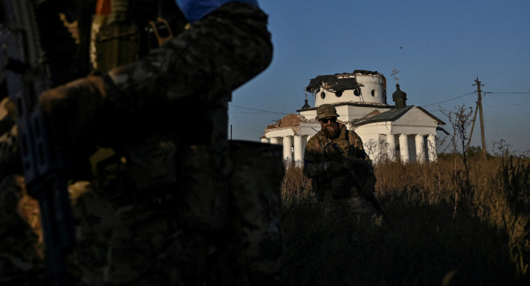Guerra entre Rusia y Ucrania. Soldados ucranianos. Foto: Reuters.