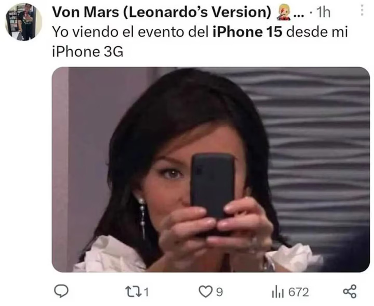 Memes del iPhone 15. Foto: Twitter.