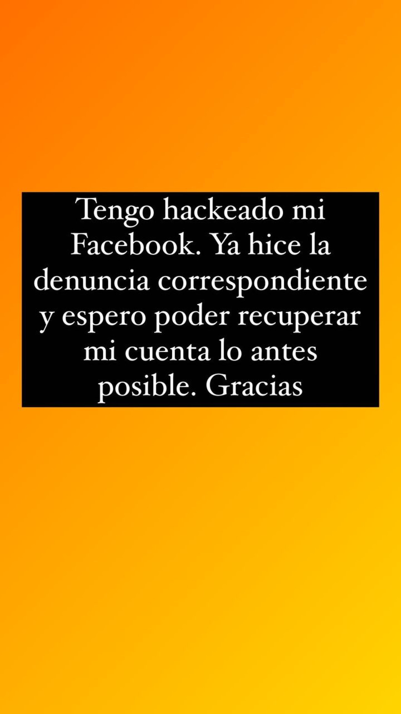 La denuncia de Tinelli sobre el hackeo a su cuenta de Facebook. Foto: Instagram @marcelotinelli.