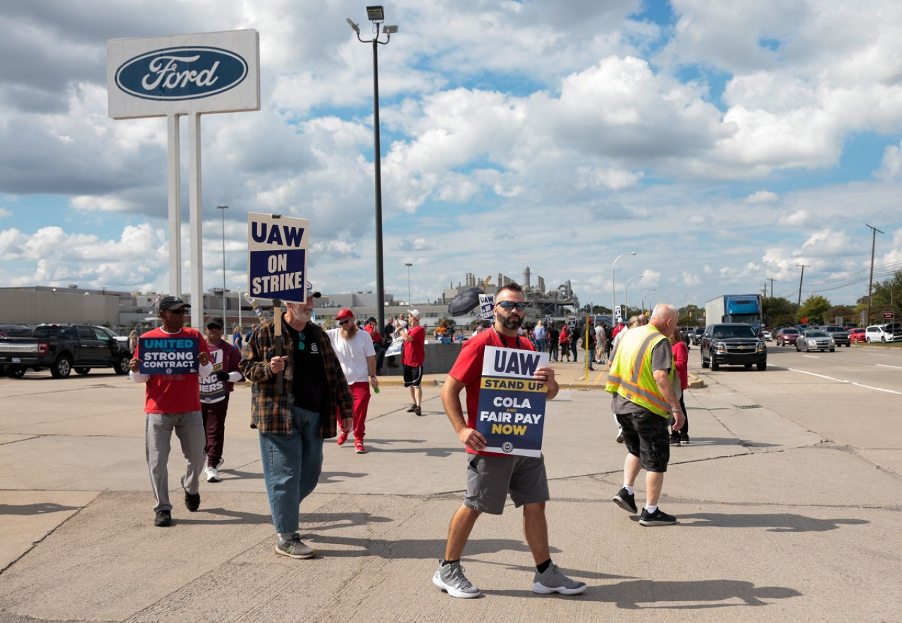 La huelga en la planta de Ford de Michigan. Foto: Reuters.