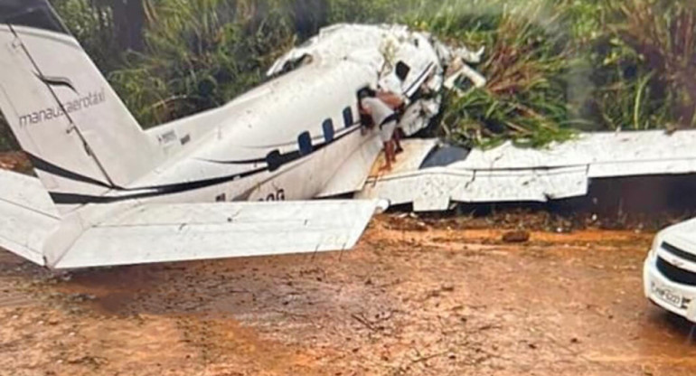 Una avioneta se accidentó en la selva amazónica de Brasil. Foto: X.