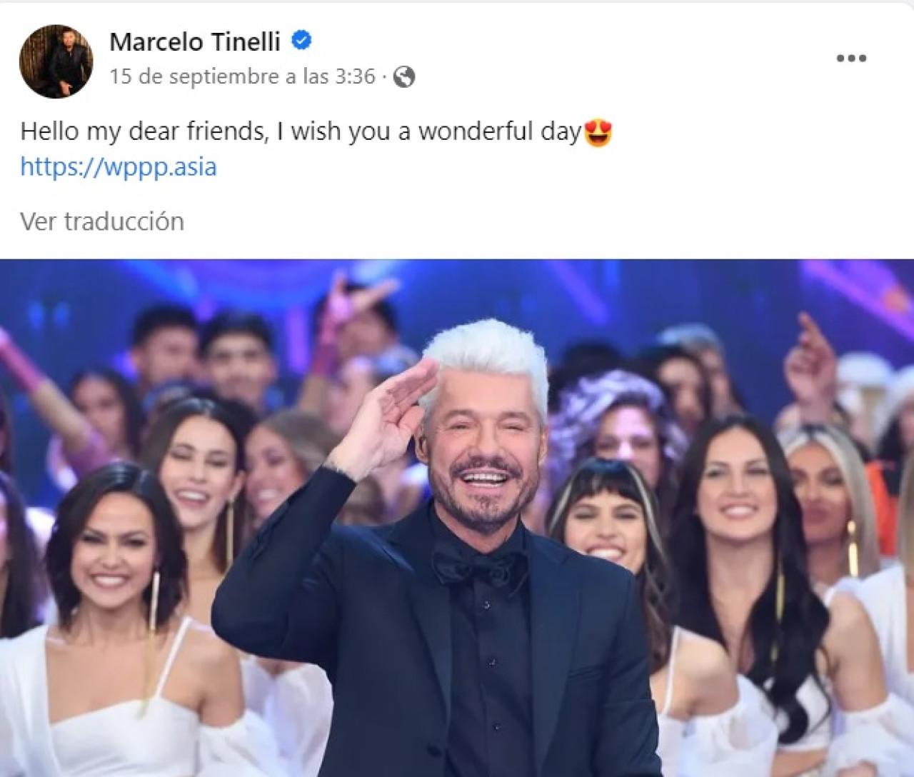 Hackearon el Facebook de Marcelo Tinelli. Foto: captura de pantalla.