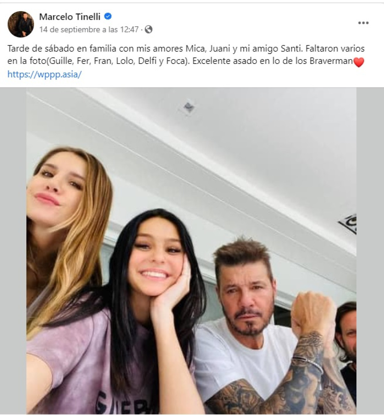 Hackearon el Facebook de Marcelo Tinelli. Foto: captura de pantalla.