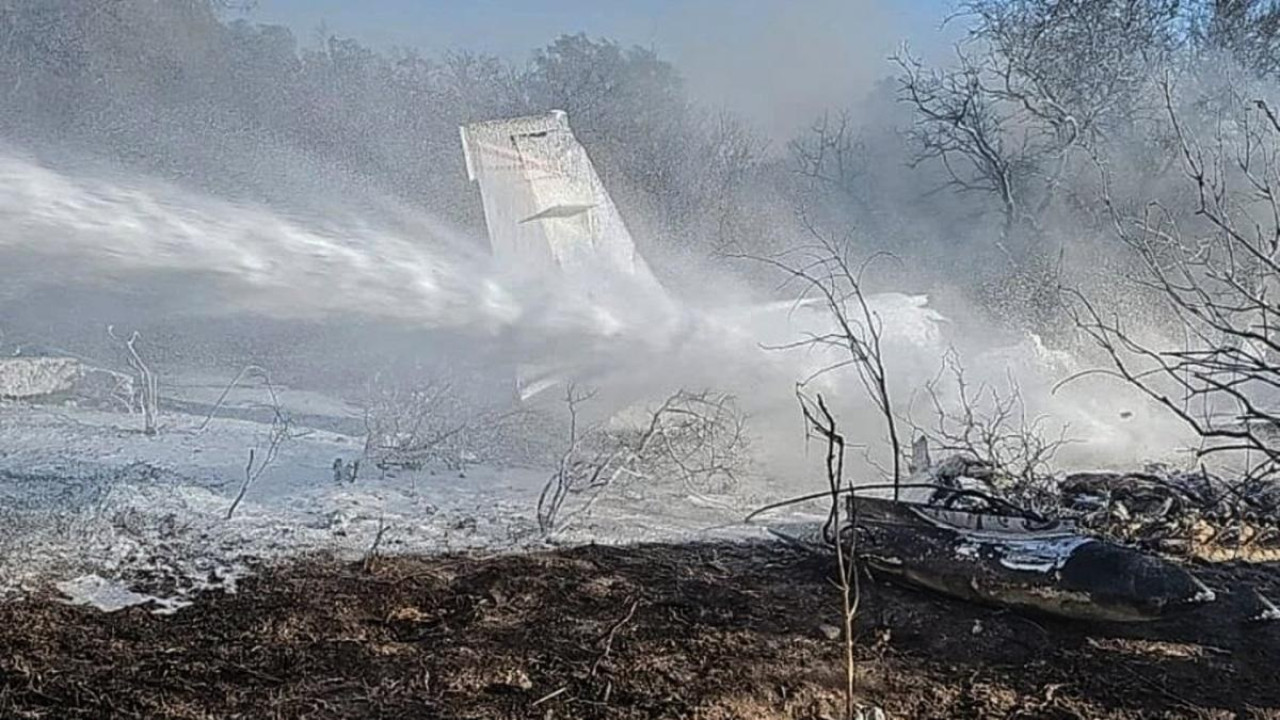 Avioneta accidentada en San Luis. Foto: X/Twitter.