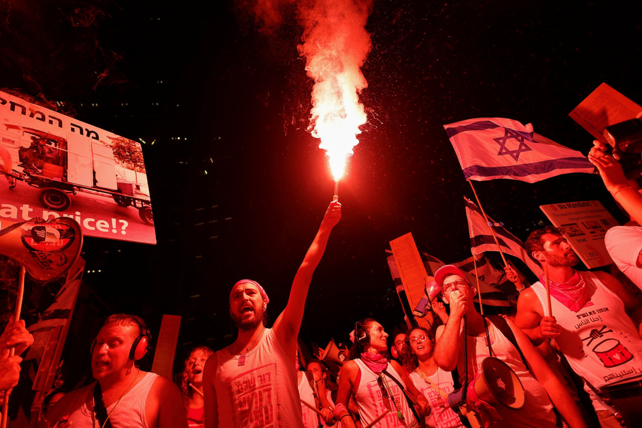 Protestas contra la reforma judicial en Israel. Foto: Reuters.