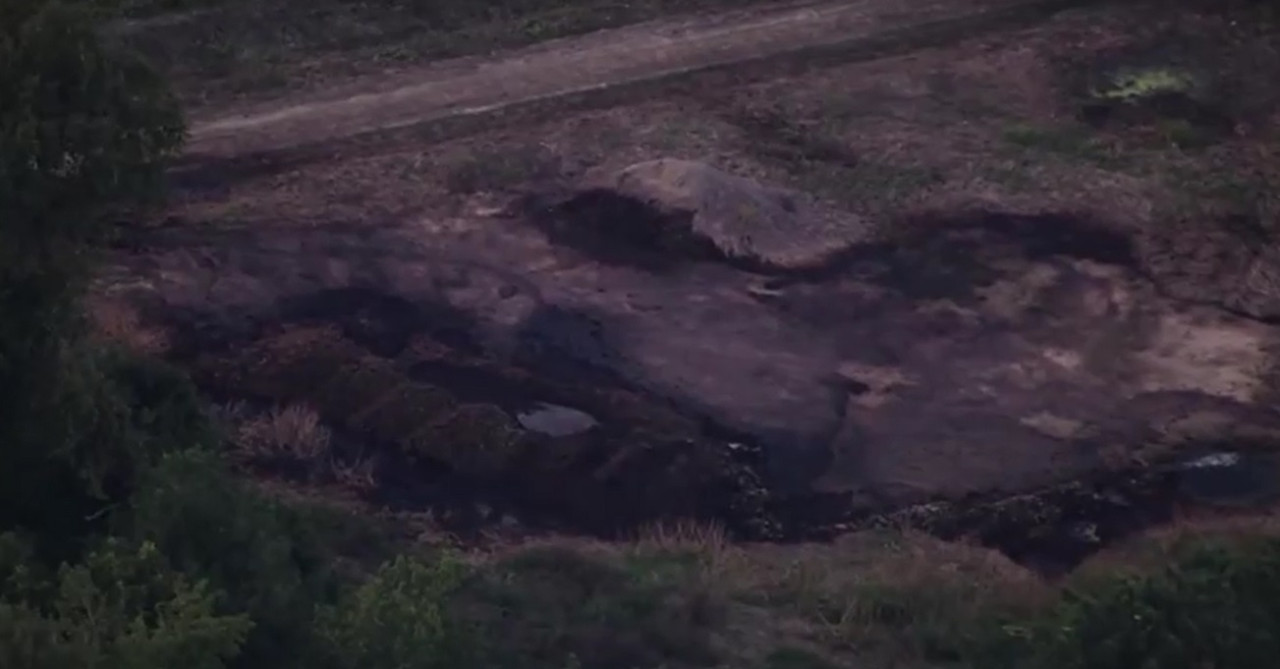 Zona del accidente del avión de combate F-35. Foto: captura de video Reuters.