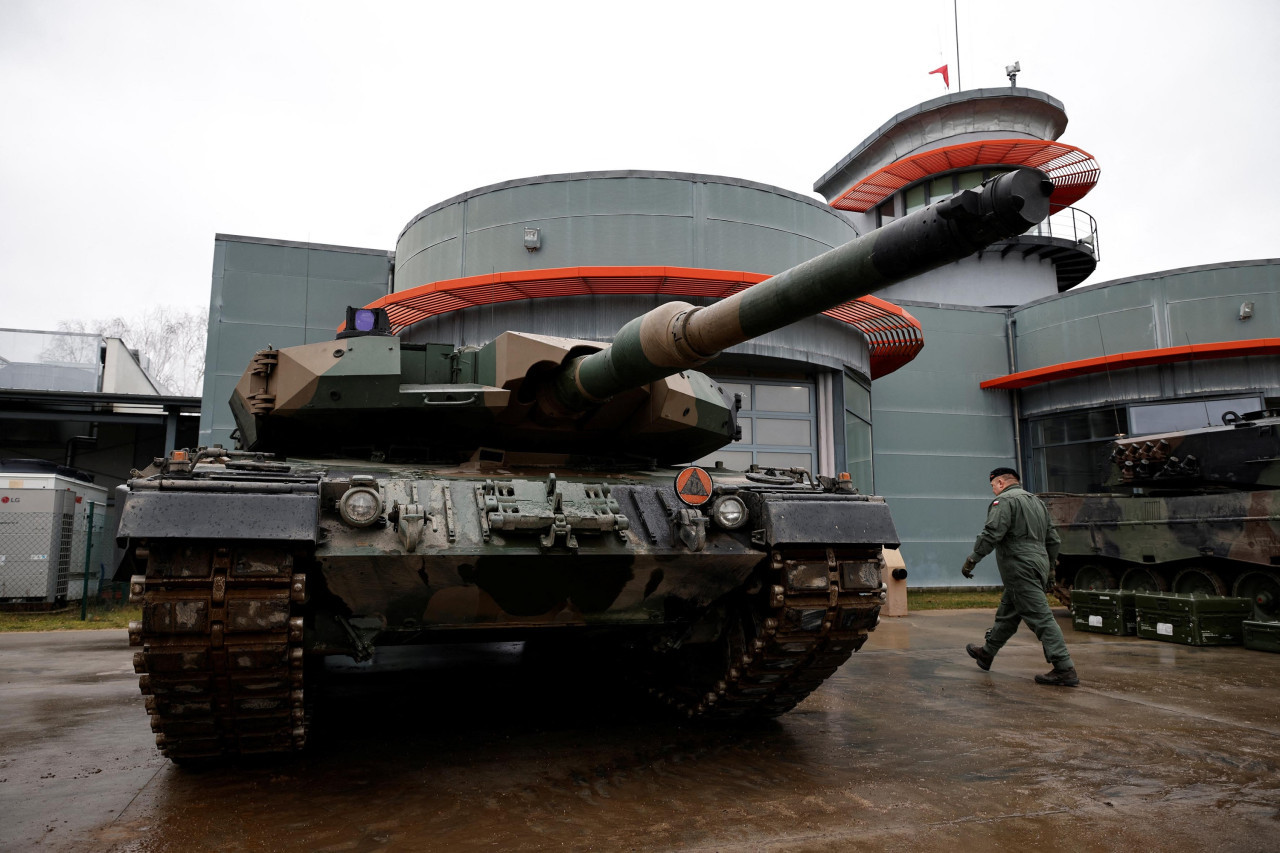Tanque de guerra Leopard. Foto: NA.