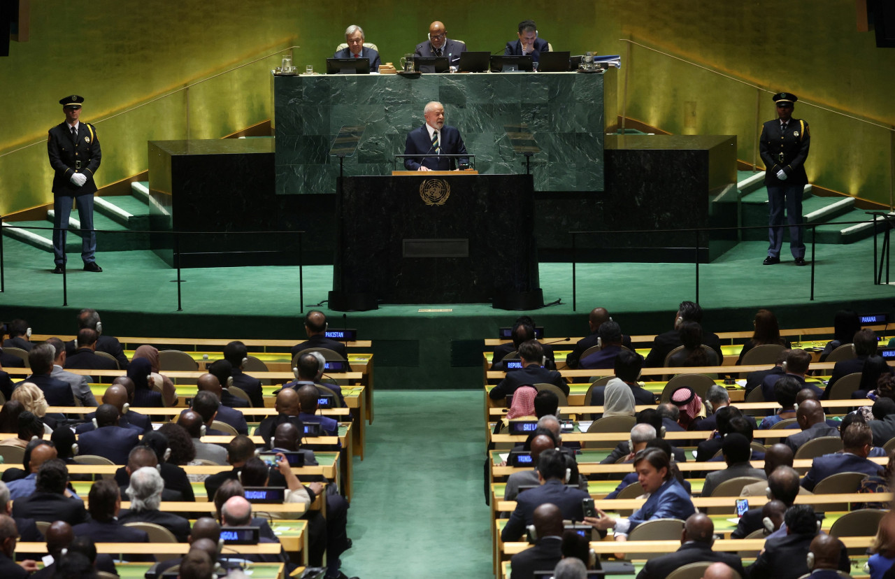 Lula da Silva en la 78° Asamblea de la ONU. Foto: Reuters.
