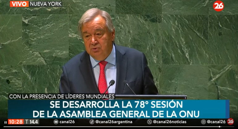 Antonio Guterres en la Asamblea General de la ONU.