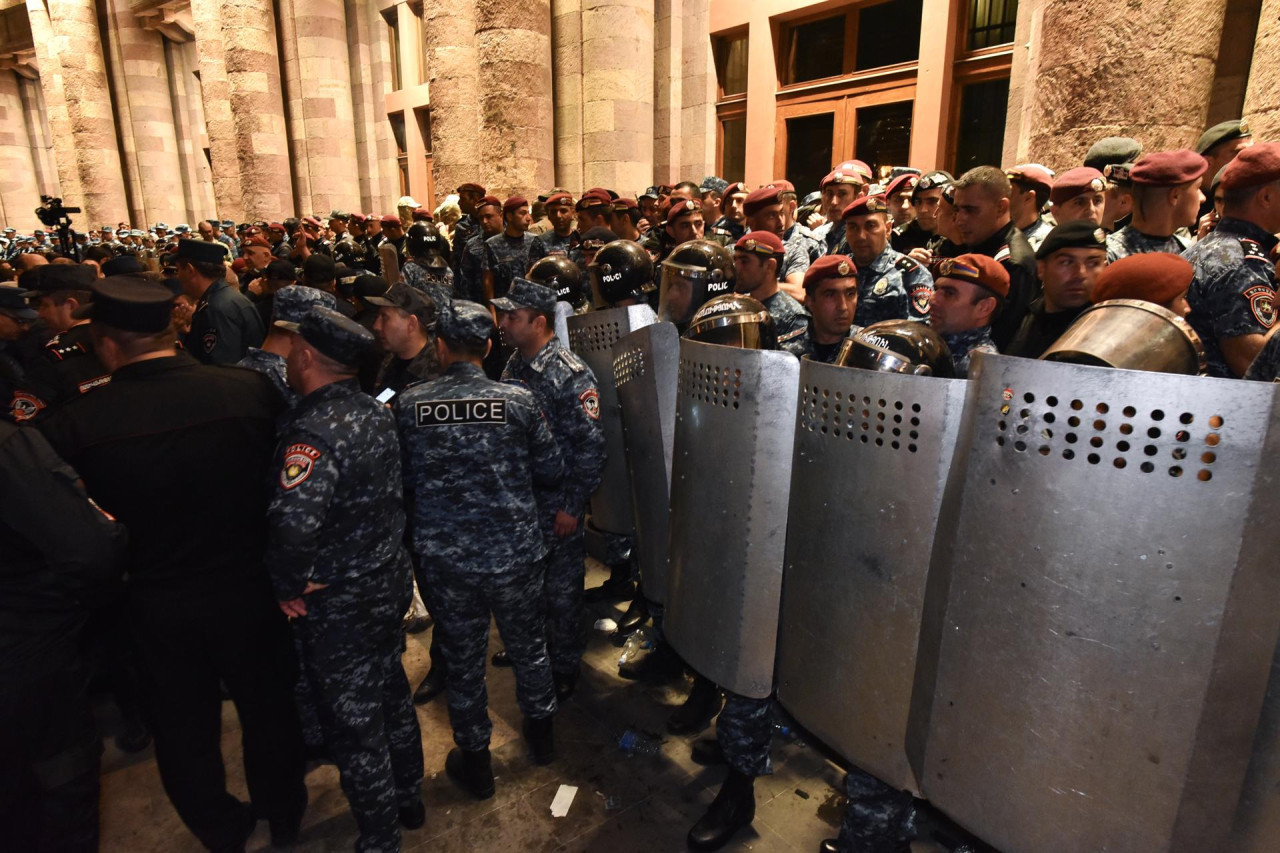 Movilizaciones en Armenia contra la operación militar de Azerbaiyán. Foto: EFE.