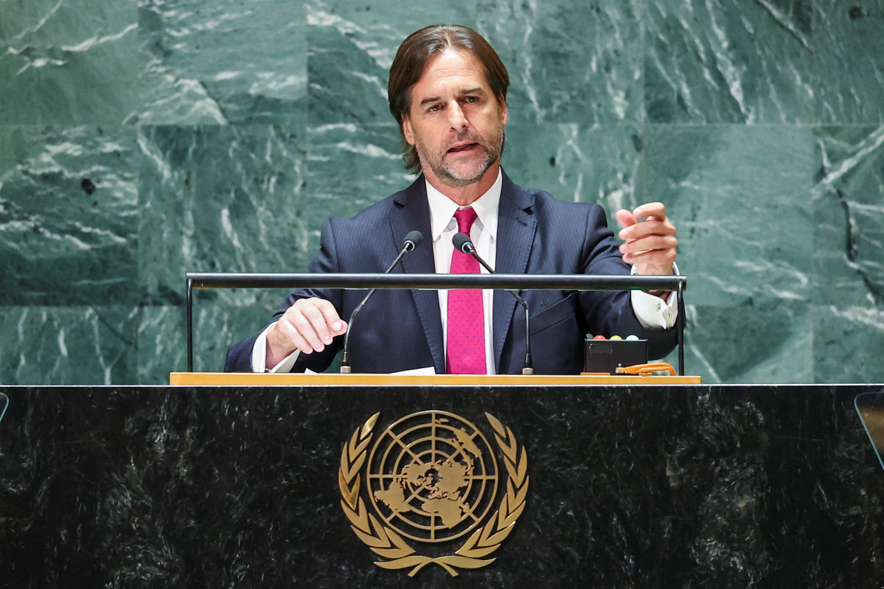 Lacalle Pou en la Asamblea General de la ONU. Foto: Reuters.