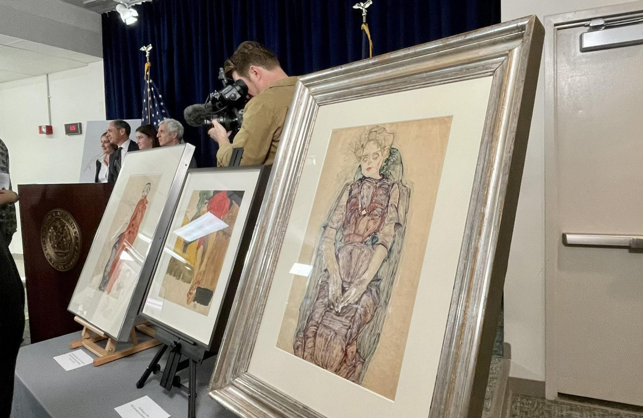 Obras de arte de Egon Schiele robadas por los nazis que fueron devueltas a una familia judía. Foto: EFE.