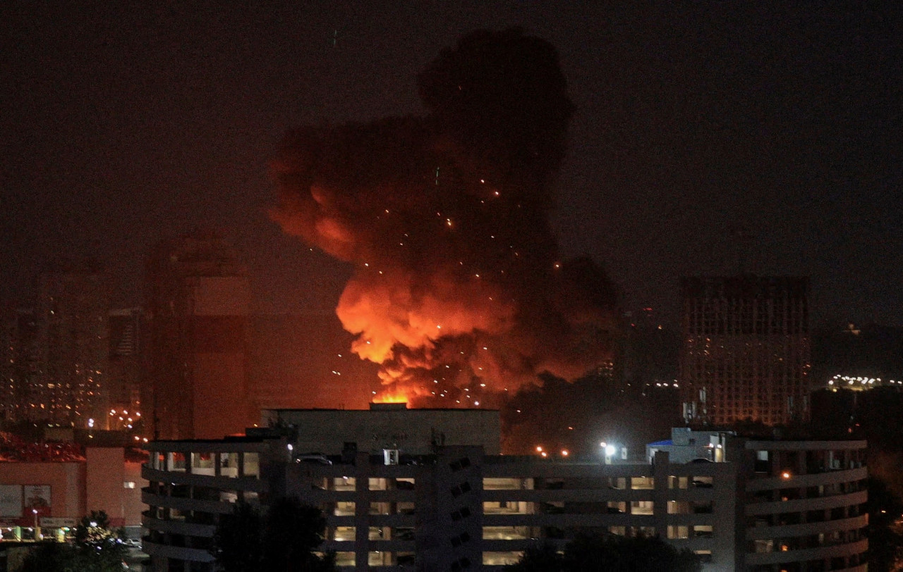 Guerra entre Rusia y Ucrania. Ataque nocturno. Foto: NA.