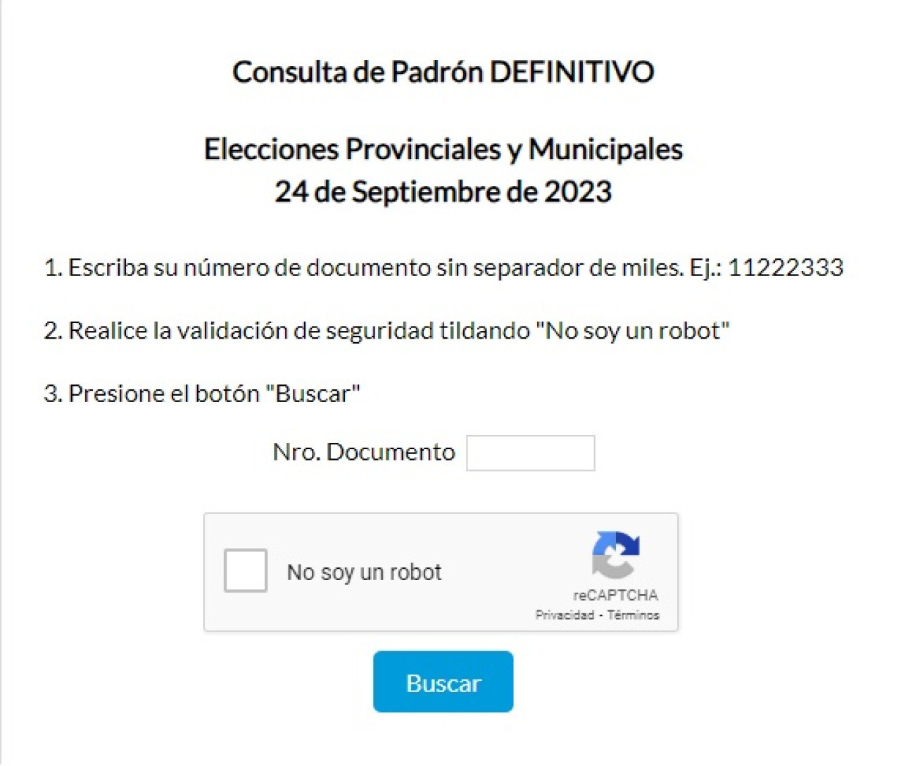 Padrón electoral Mendoza.