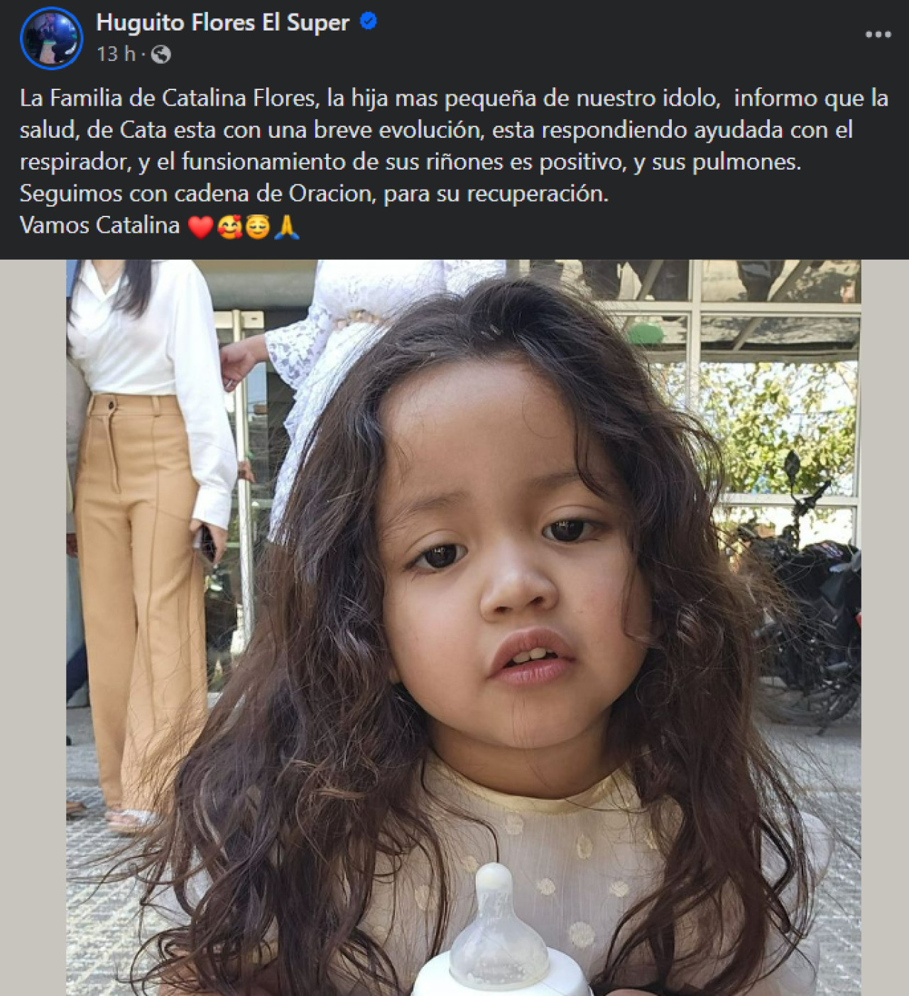 Información sobre la salud de la hija de Huguito Flores. Foto: Facebook Huguito Flores El Super.