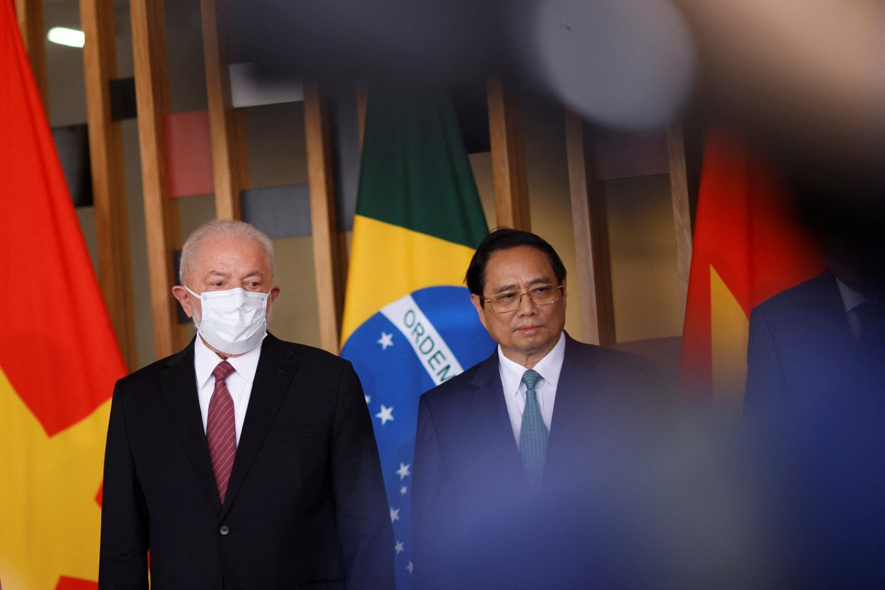 Lula da Silva y Pham Minh Chính se reunieron en el Palacio de Itamaraty. Foto: Reuters.
