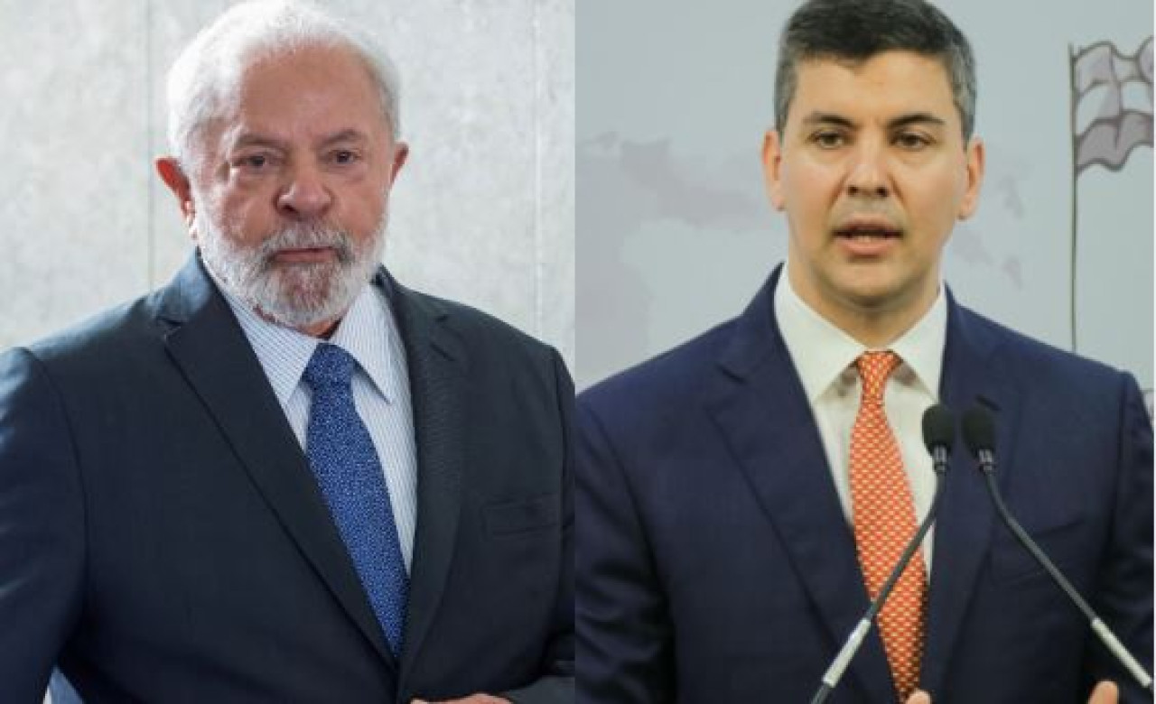 El presidente de Paraguay, Santiago Peña y el presidente de Brasil, Lula da Silva.