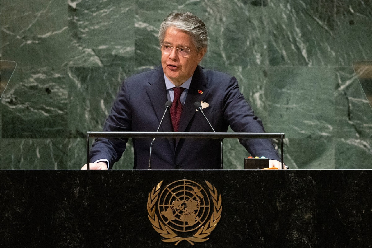 Guillermo Lasso en la Asamblea General de la ONU. Foto: Reuters.