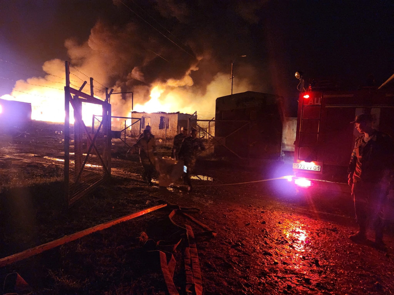 Explosión en Nagorno Karabaj. Foto: Reuters.