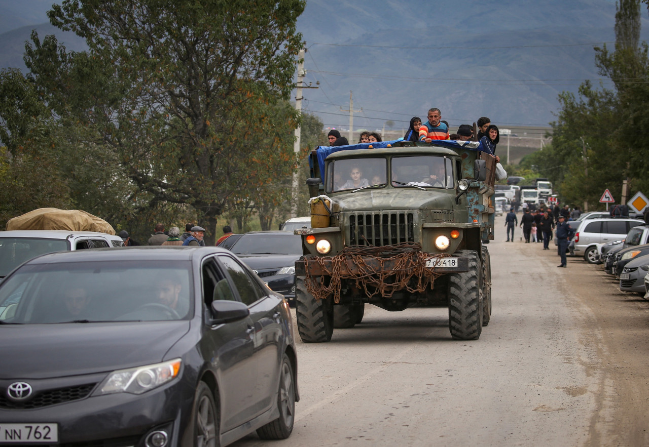 Refugiados armenios en Nagorno Karabaj. Foto: Reuters.