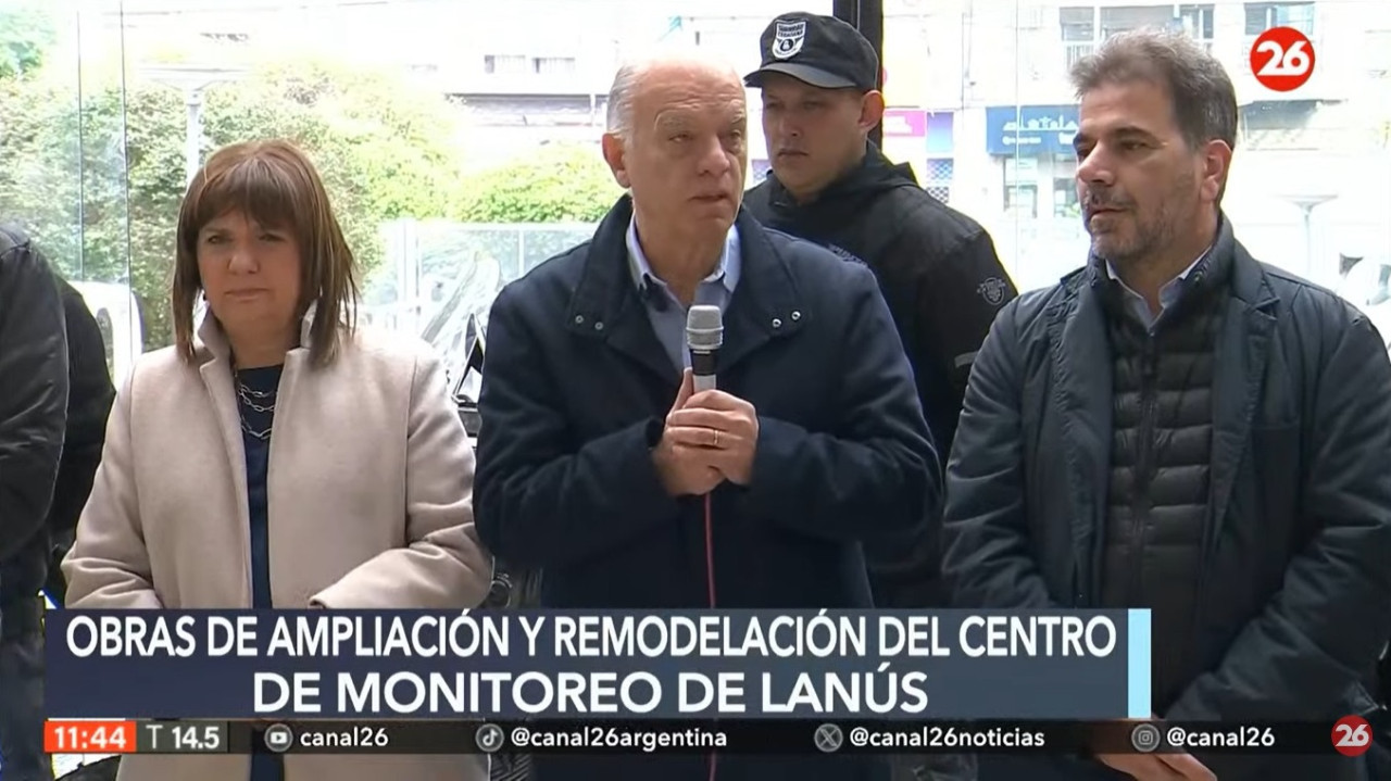 Patricia Bullrich y Néstor Grindetti. Foto: Canal 26.