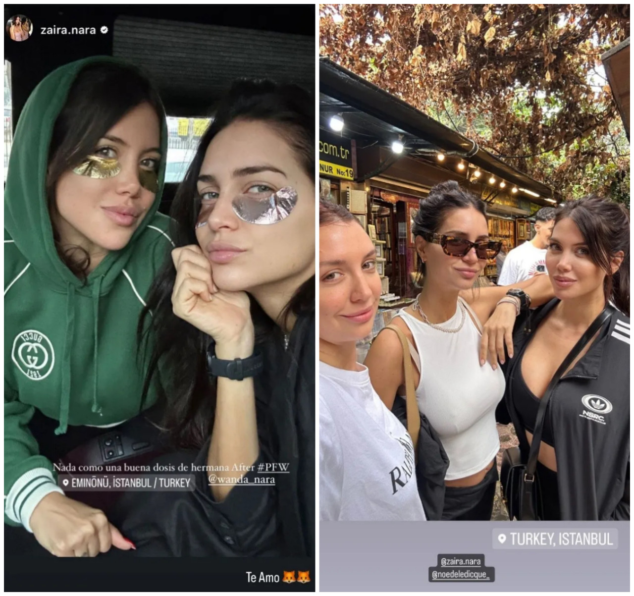 Zaira y Wanda juntas en Turquía. Foto: Instagram.