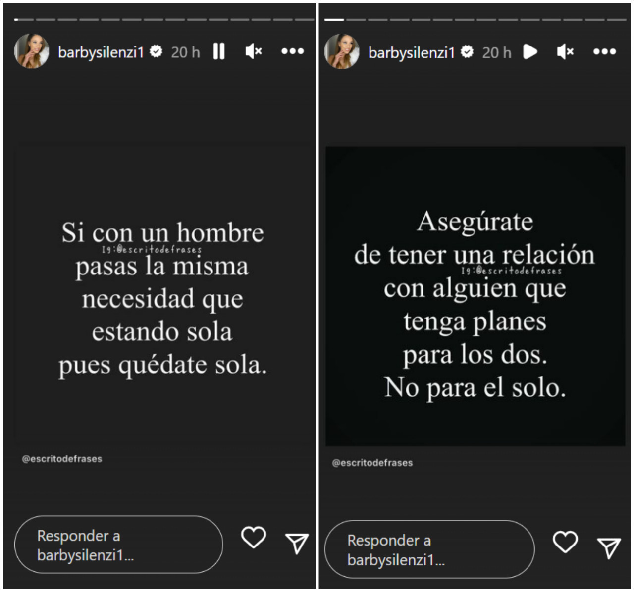 Las historias de Barby Silenzi. Foto: Instagram.