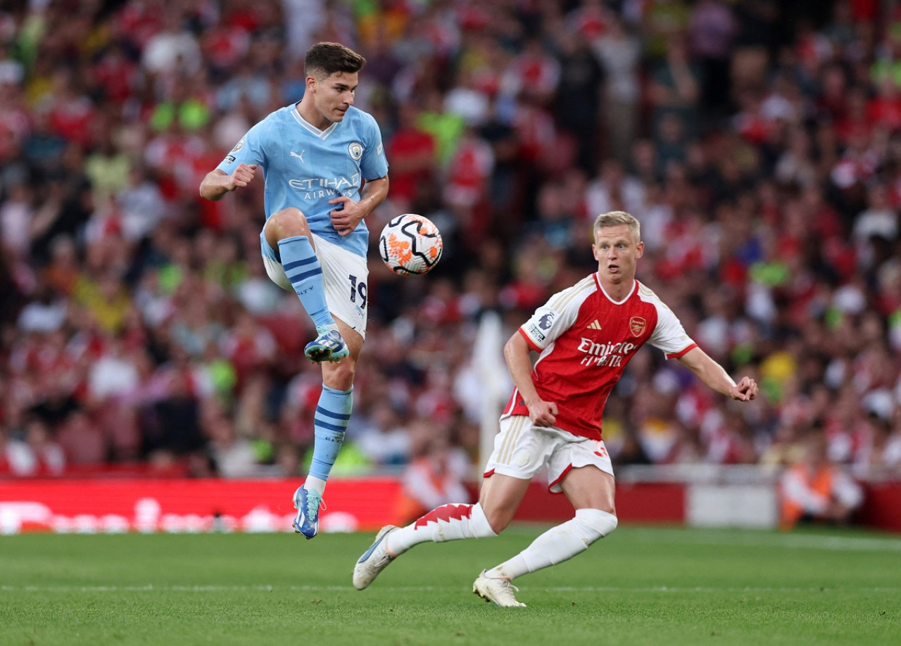 Julián Álvarez; Arsenal vs. Manchester City. Foto: Reuters.