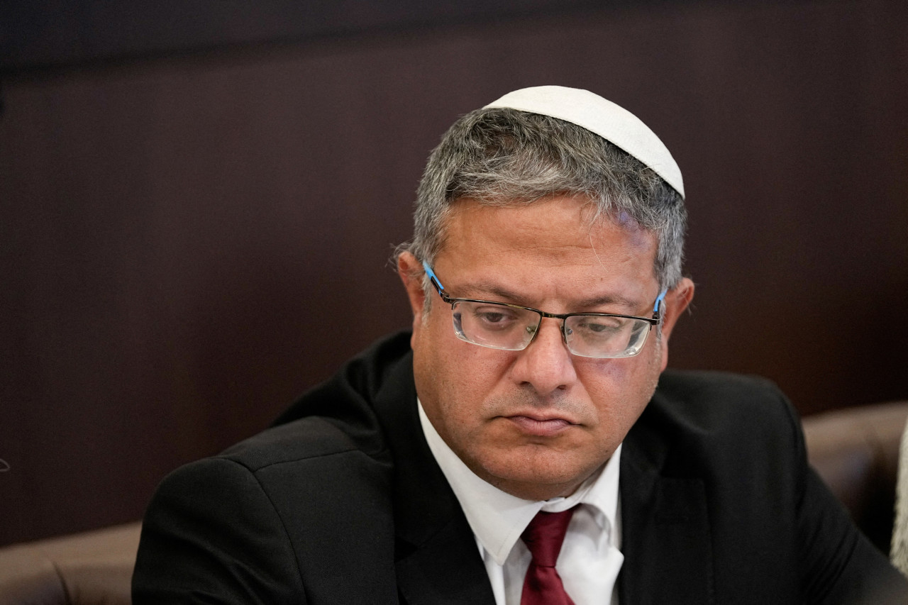 El ministro de Seguridad Nacional de Israel, Itamar Ben Gvir. Foto: Reuters.