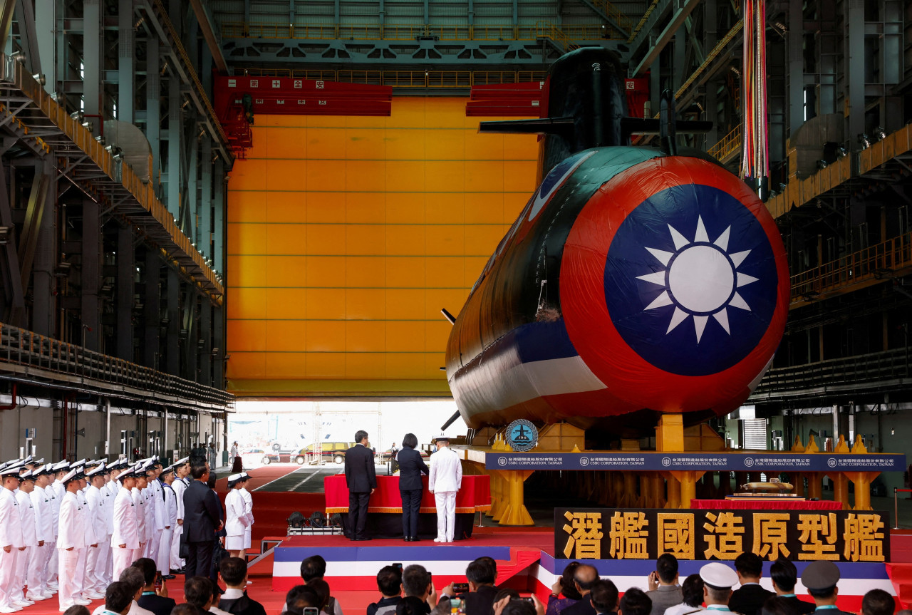 Presentación de submarino taiwanés. Foto: Reuters.