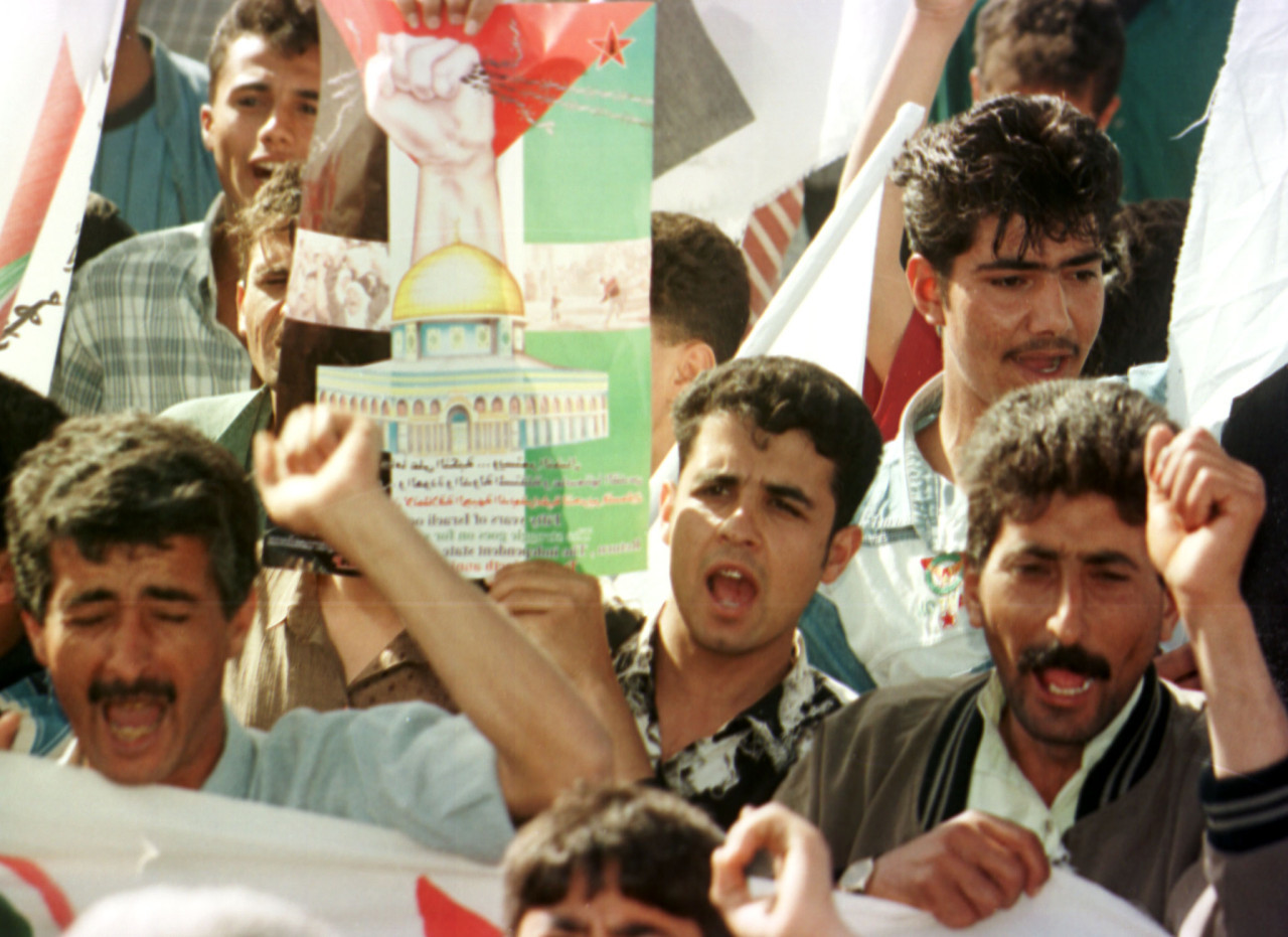 Movilización en Gaza pro Palestina. Foto: Reuters.