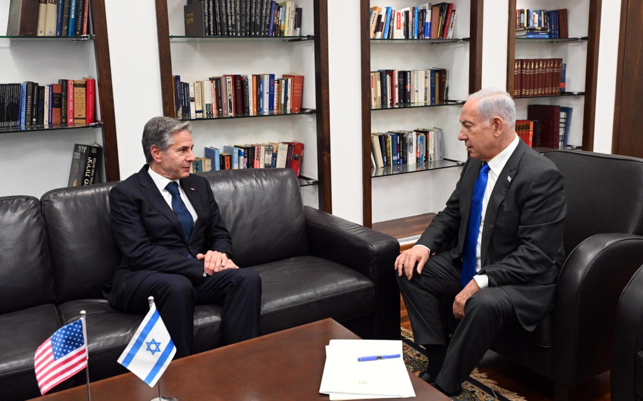 Antony Blinken y Benjamin Netanyahu. Foto: EFE.