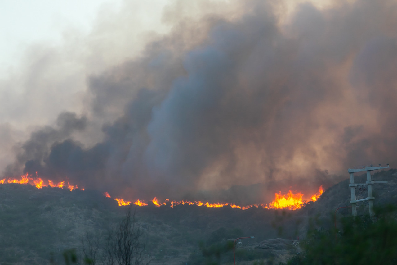 Incendio forestal en Córdoba. Foto: NA