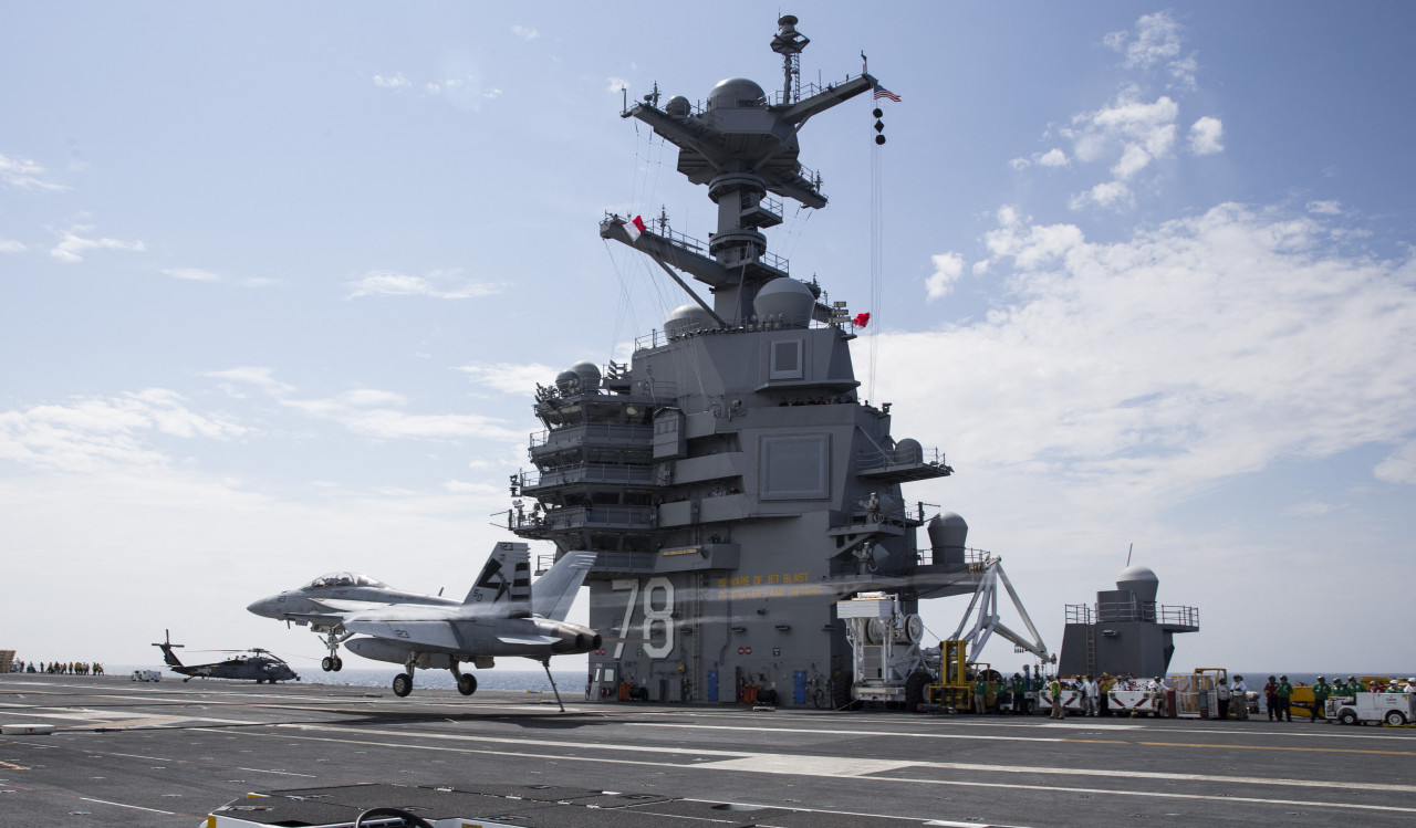 El USS Gerald R. Ford fue enviado por EEUU a Israel. Foto: Reuters.